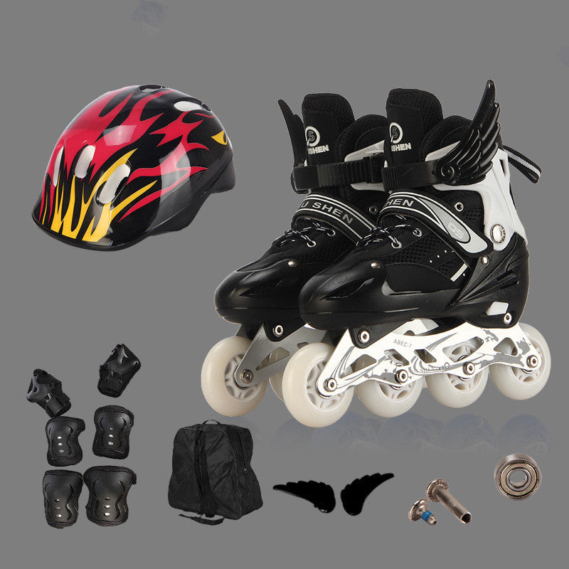 Adjustable Kids Roller Skates with Single Wheel for Balance & Fun