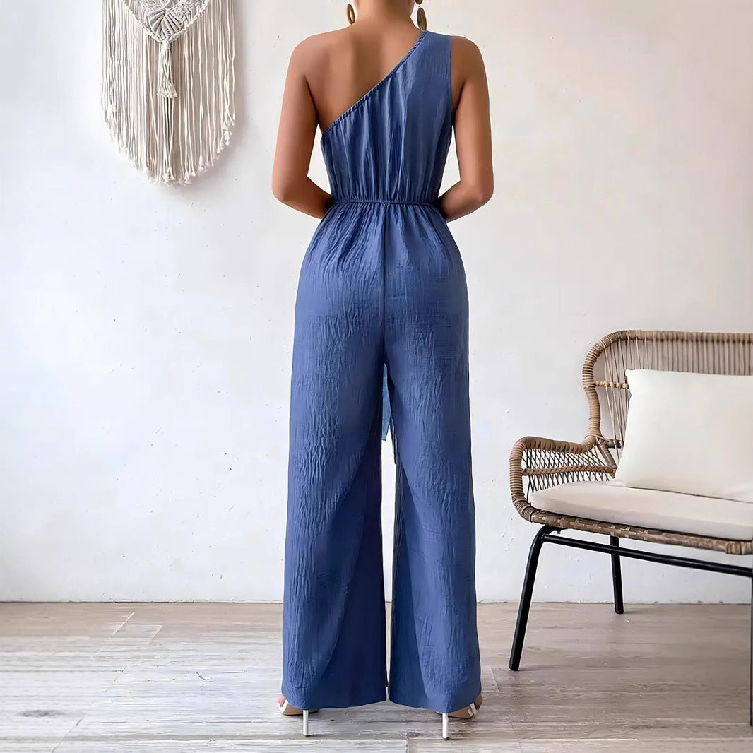 Women's Casual Wide-Leg Jumpsuit with Belt