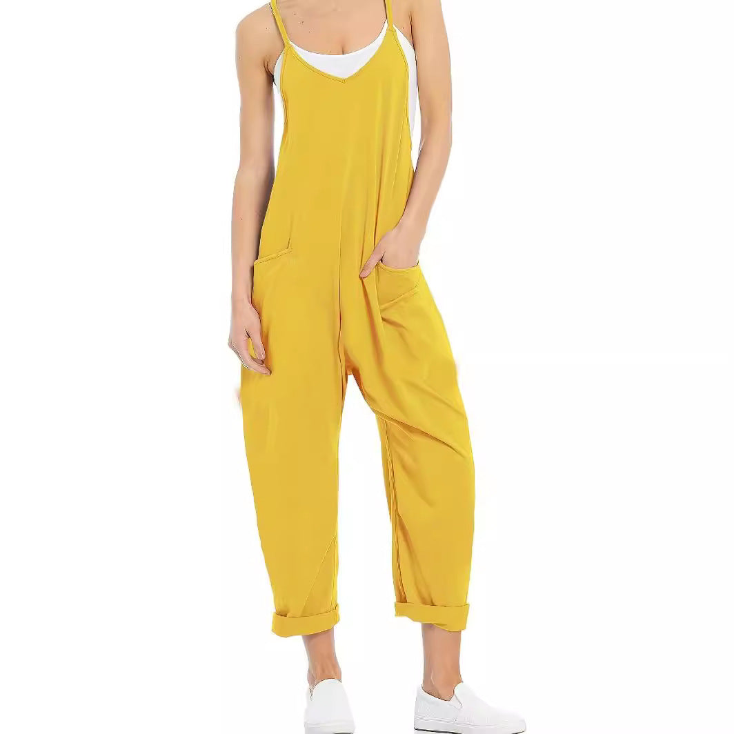 Women's Large Pocket Loose Jumpsuit