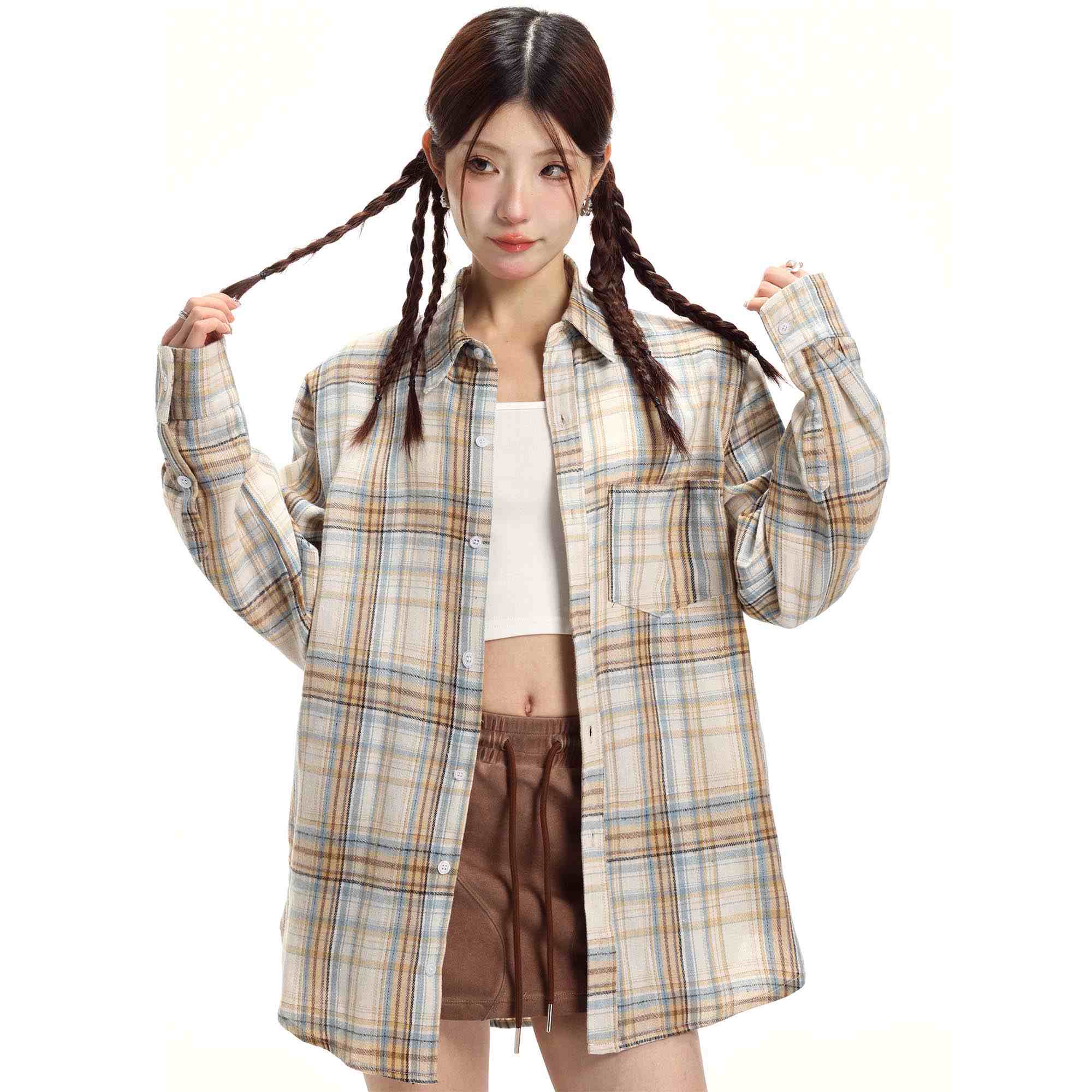 Retro Mid-length Sun Protection Shirt Coat Women