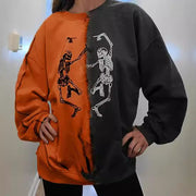 Colorblock Loose Women's Trendy Streetwear Hoodie