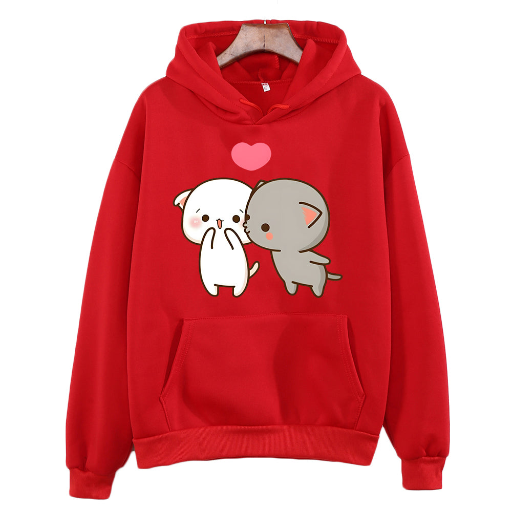 Cozy Printed Drawstring Pocket Hoodie for Women