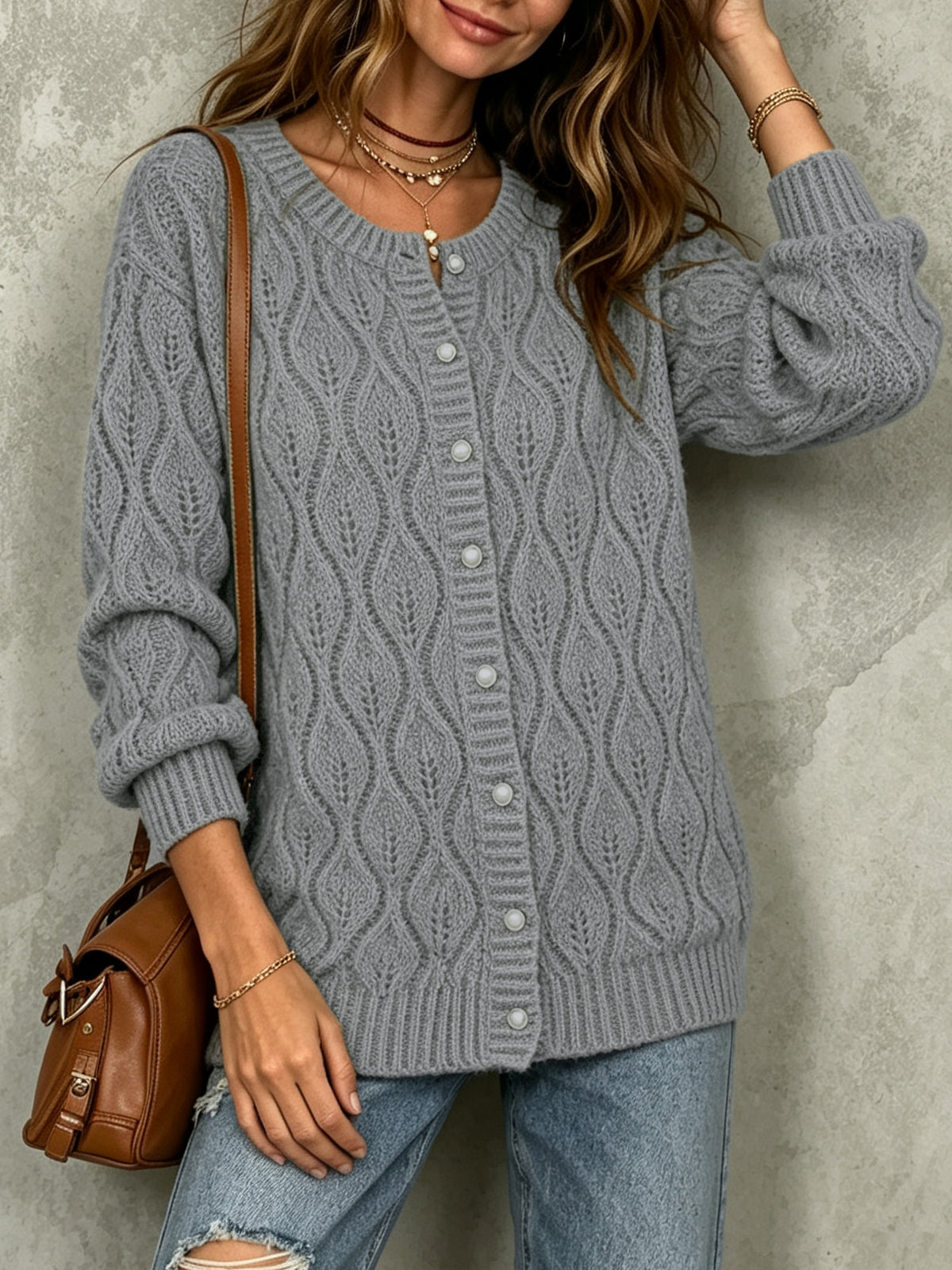 Soft Wool Blend Elastic Long Sleeve Shirt Anti-shrink Elegant Daily Wear for Ladies