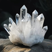 [1pc Clear Quartz Cluster] 1pc Natural Clear Quartz Crystal Cluster | Handcrafted Elegant Floral Home & Office Decor, High-Quality Mineral Specimen Gift for Christmas, Valentine’s Day, Graduation |…
