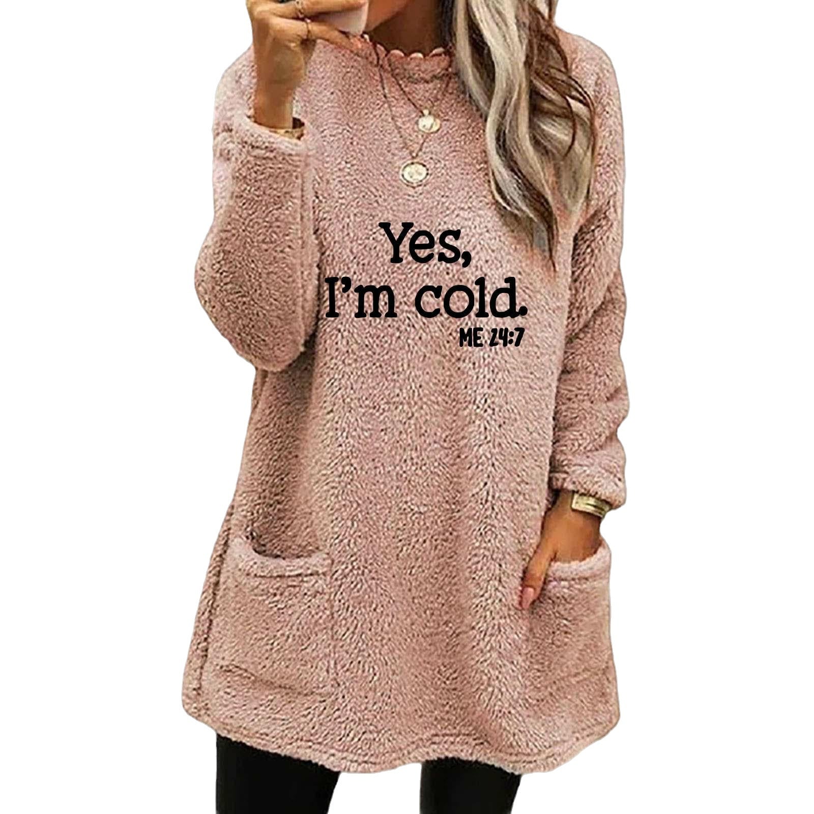 Cozy Letter Print Long Sleeve Crewneck Sweatshirt for Women