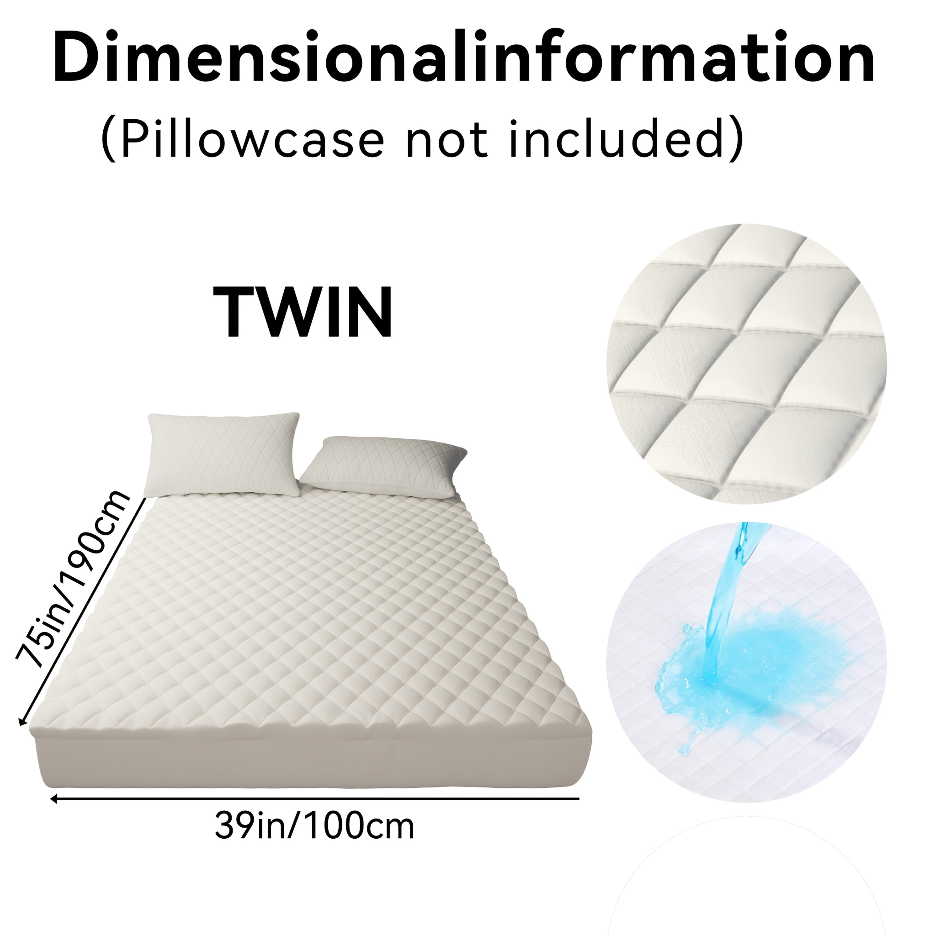 1pc Cooling Waterproof Mattress Protector with 9-15\" Deep Pocket