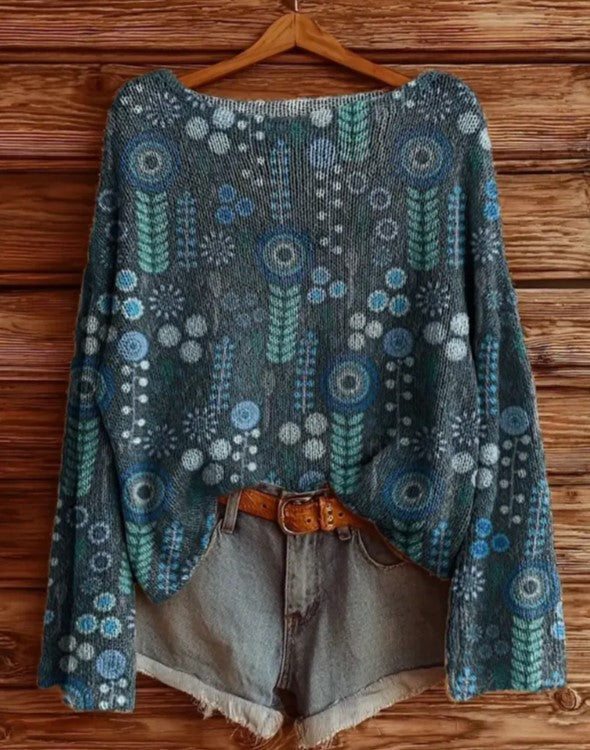 Women's Printed Knitted Sweater