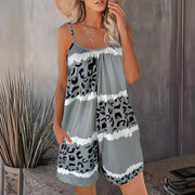 Women's Bold Leopard Print Sleeveless Romper Jumpsuit