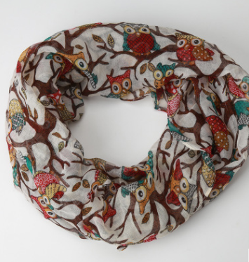 Owl Print Scarf Wrap