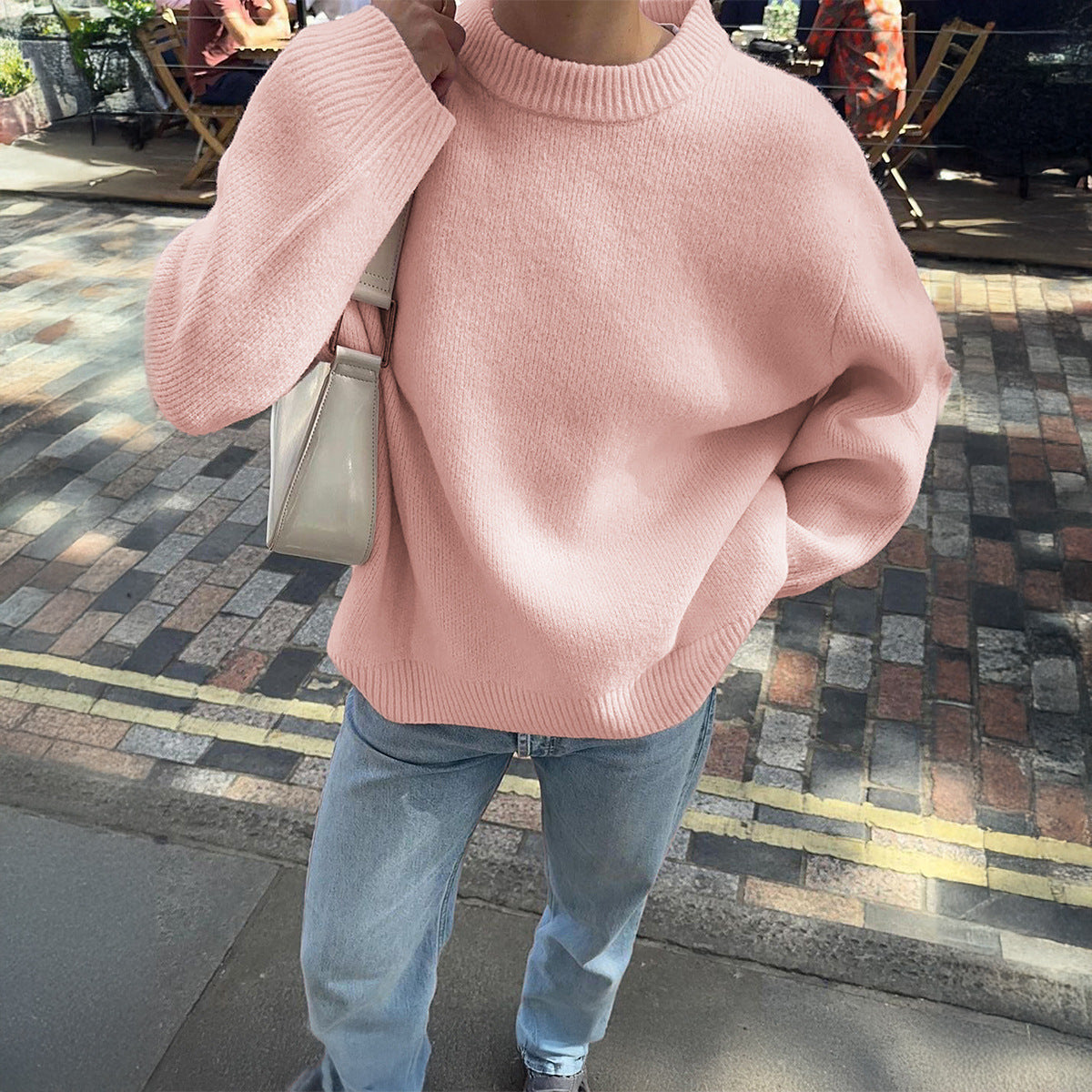 Casual Vacation Knitted Long-sleeve T-shirt Sweater