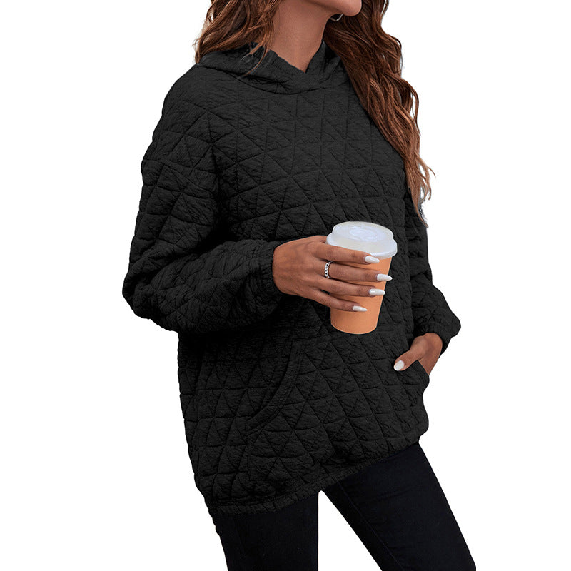 Cozy Solid Color Women's Hooded Pullover Sweater