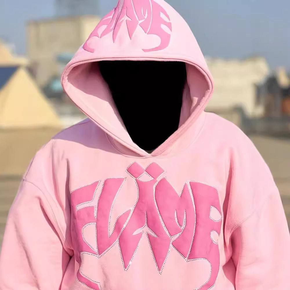 Rhinestone Letter Graphic Cozy Pullover Sweatshirt