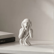 Minimalist Abstract Scream Sculpture in Plastic Finish