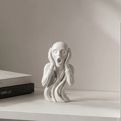 Minimalist Abstract Scream Sculpture in Plastic Finish
