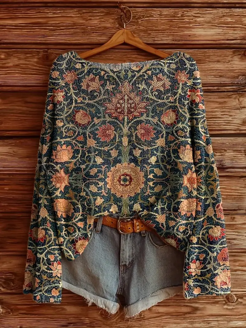 Oversized Loose Long Sleeve Pullover Women's Comfortable Sweater, Casual Long Sleeve Sweater