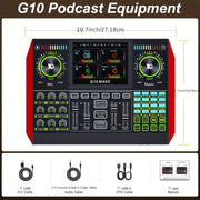 Professional DJ Mixing Station and Karaoke Controller with Wireless Dynamic Condenser Microphone – Podcast, Gaming and Studio Equipment