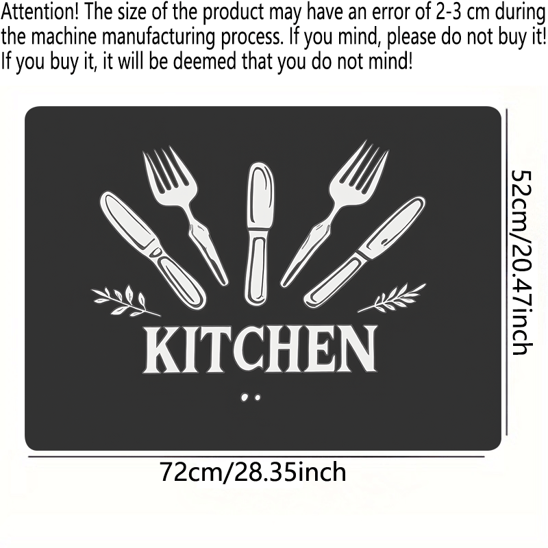 Elegant White Stove Cover Protector – Heat and Scratch Resistant, Easy‑Clean Stove Mat with Kitchen Text and Fork, Knife, Spoon Patterns