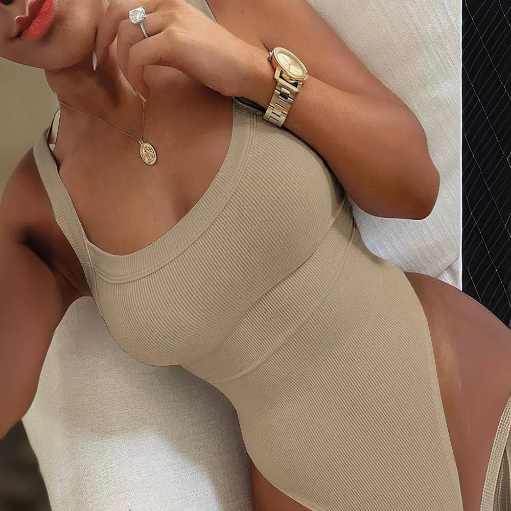 Women's Printed Low-Cut Sling Fashion Jumpsuit