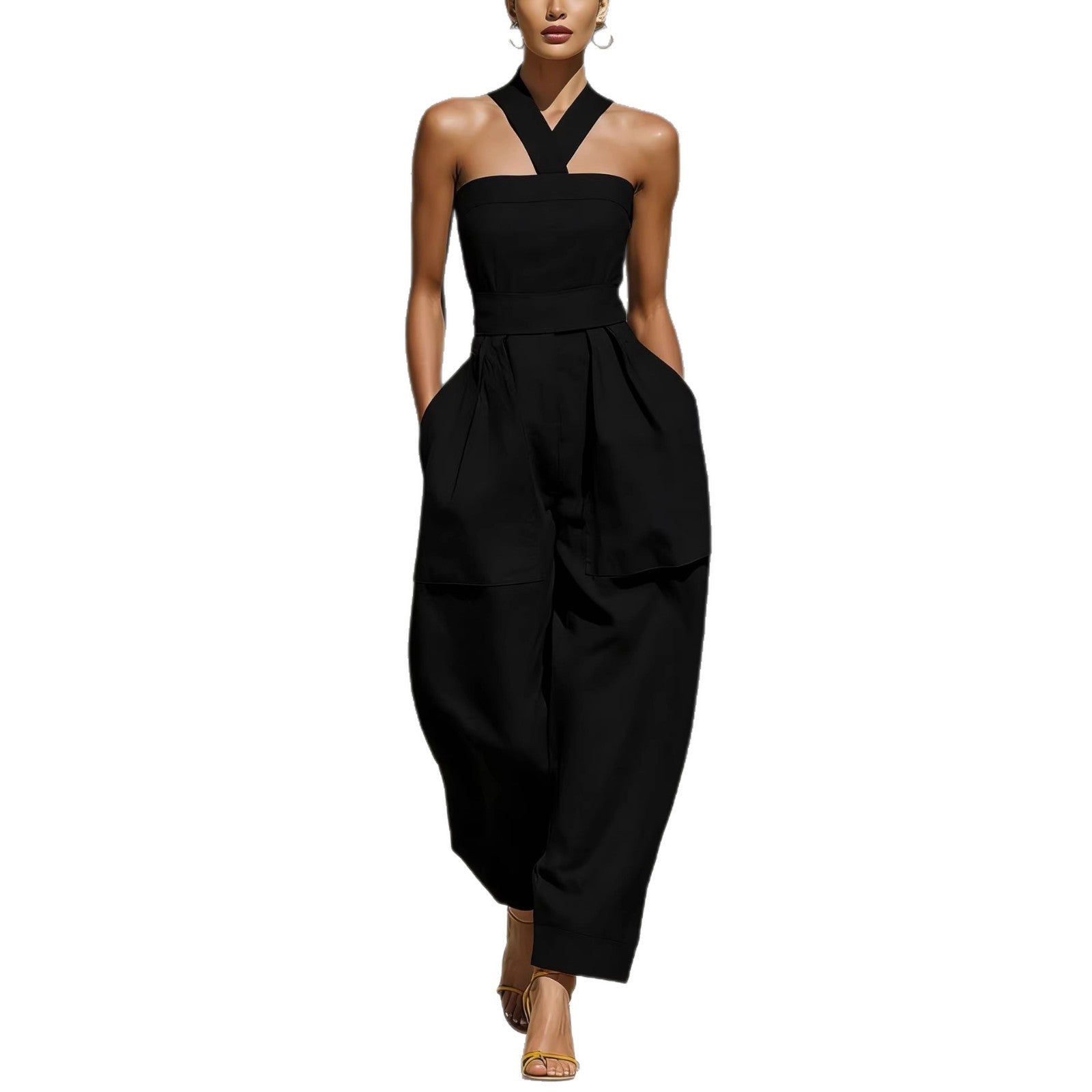 Women's Cross-Strap Loose Jumpsuit & Romper
