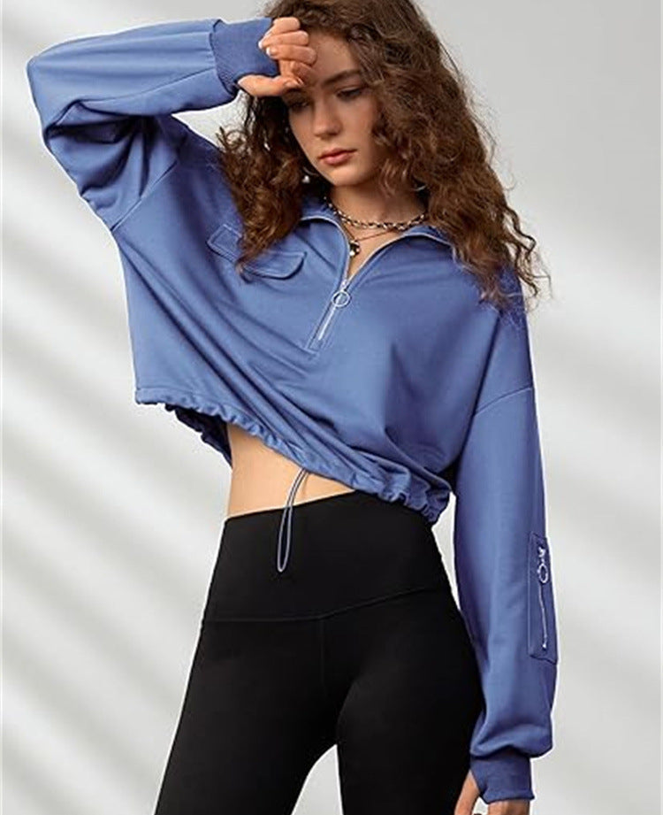 Women's Casual Long Sleeve Half-Zip Sweatshirt