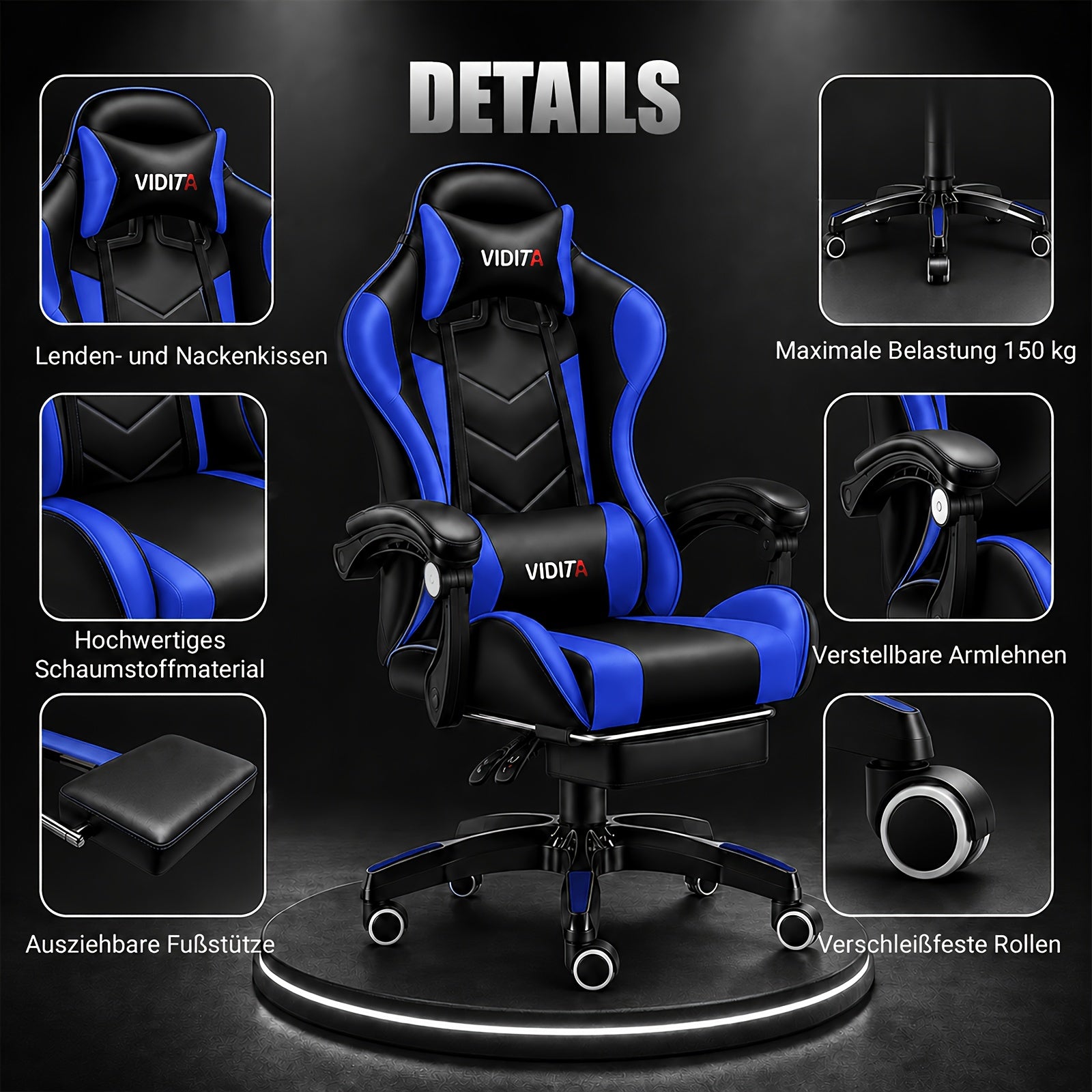 Ergonomic Gaming Office Chair with Lumbar Support – Racing Style