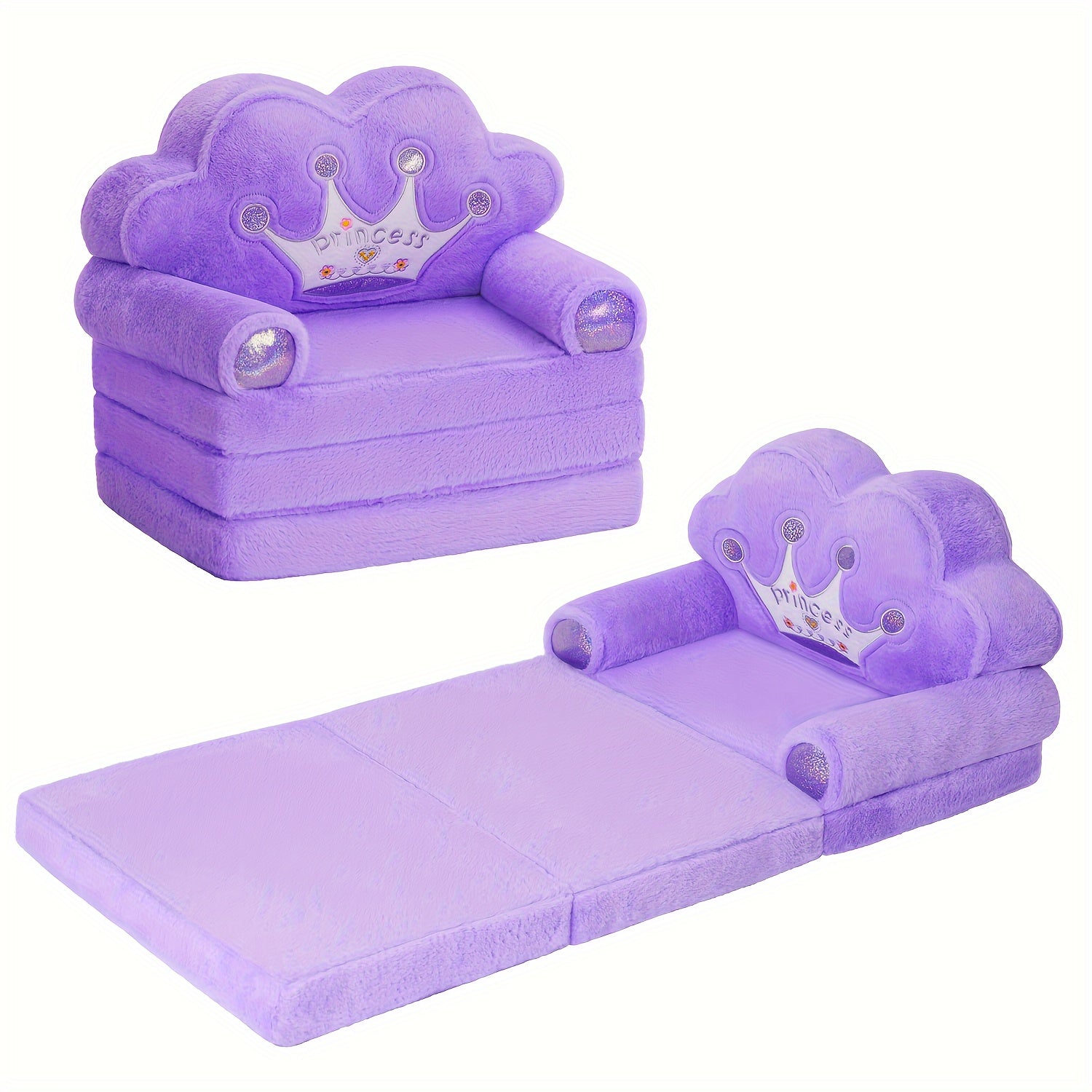 Kids 2-in-1 Foldable Sofa and Pillow Lounger – Soft Memory Foam with Washable Cover
