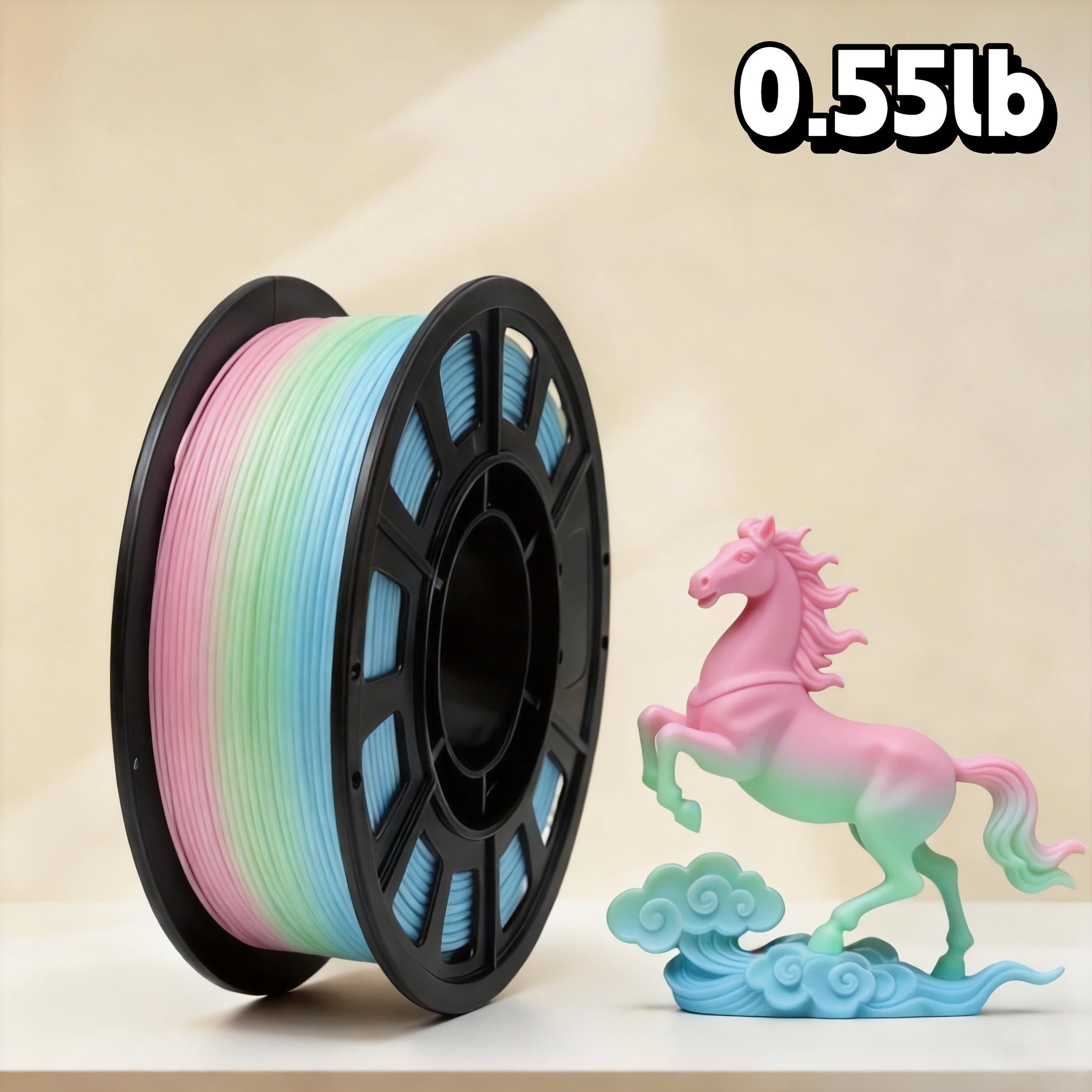 PLA 1.75mm 3D Printer Filament 250g Spool – Rapid Color Change, Low Shrinkage, ±0.02mm Precision