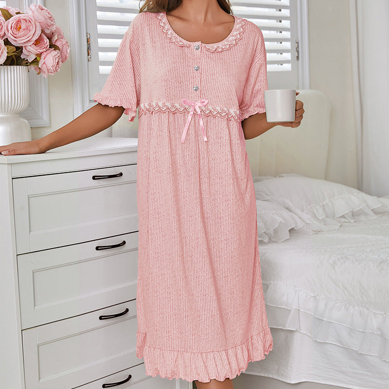 European and American-style Minimalist Comfortable Casual Nightdresswearable Outside As Loungewear