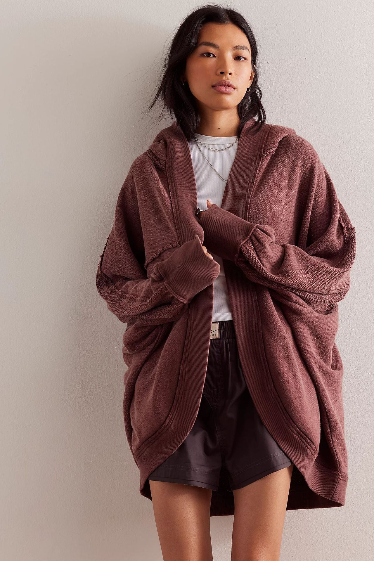 Retro Sport Hooded Cardigan Cotton Zip Sweatshirt