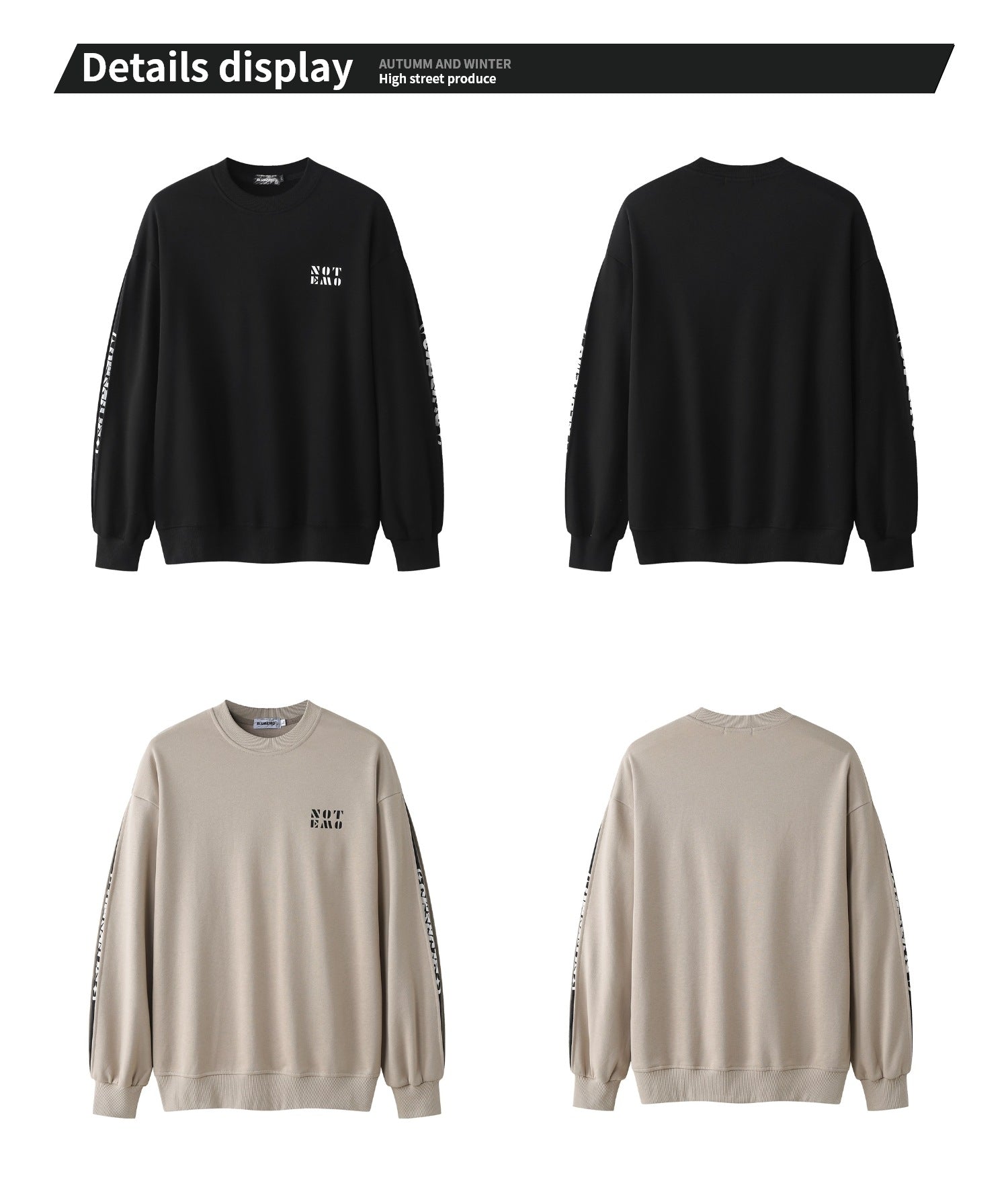 Contrast Letter Print Crew Neck Sweatshirt
