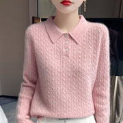 Women's Ribbed-knit Loose-fitting Thickened Sweater All-match Top