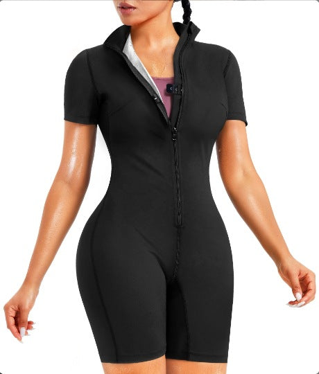 Body-shaping Corsets Short Sleeve Zipper Design High Elastic Waist