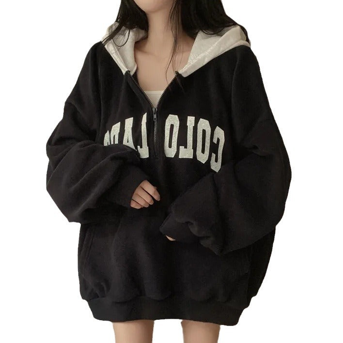 Women's Velvet Padded Thickened Winter Hoodie