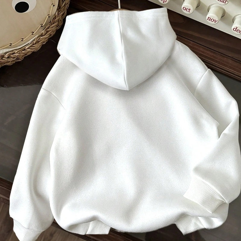 Women's Letter Print Casual Hooded Pullover Sweater