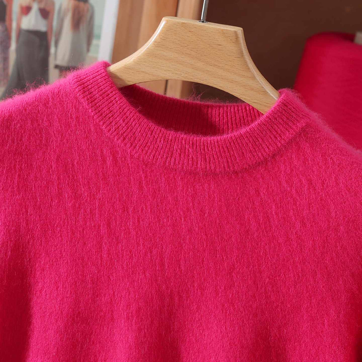 Half Height Round Neck Mink Fleece Fashionable Soft and Versatile Women's Fleece Sweater