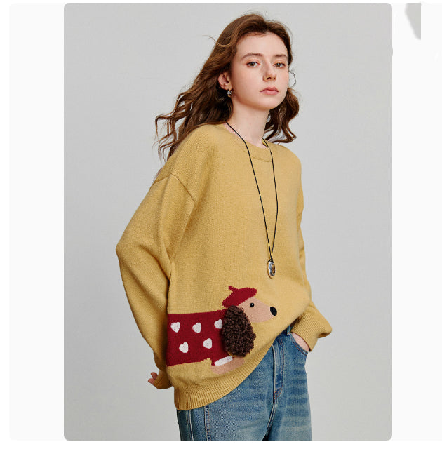 Sausage Dog Fairy Tale Style Sweater for Women