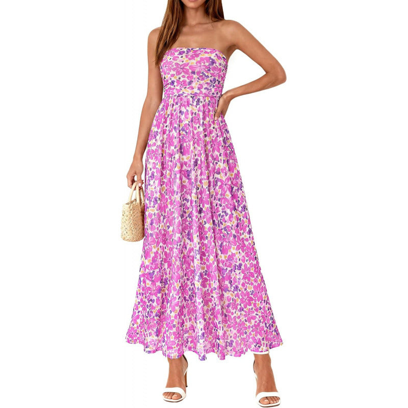 Vintage Womens Fashionable Strapless Dress