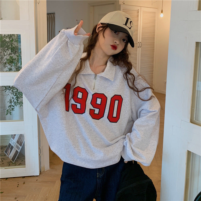 Retro Half-Zip Polo Long Sleeve Sweater