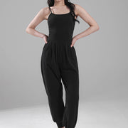 Sleeveless Ankle-Tied Yoga Romper for Fitness & Running