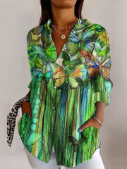 Women's Long Sleeve Floral Button Shirt