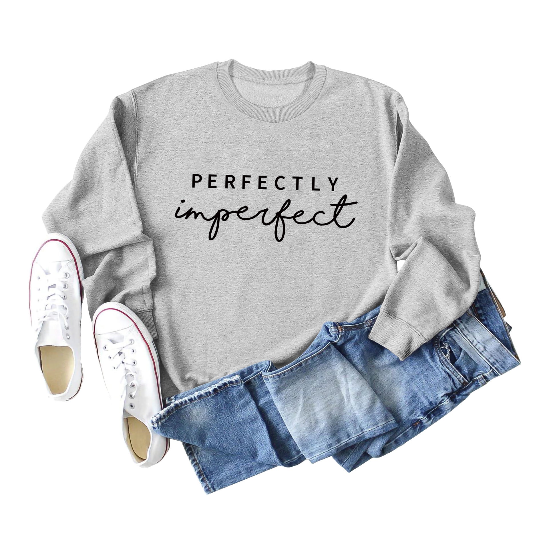 PERFECTLY Imperfect Women's Round Neck Long Sleeve Sweater