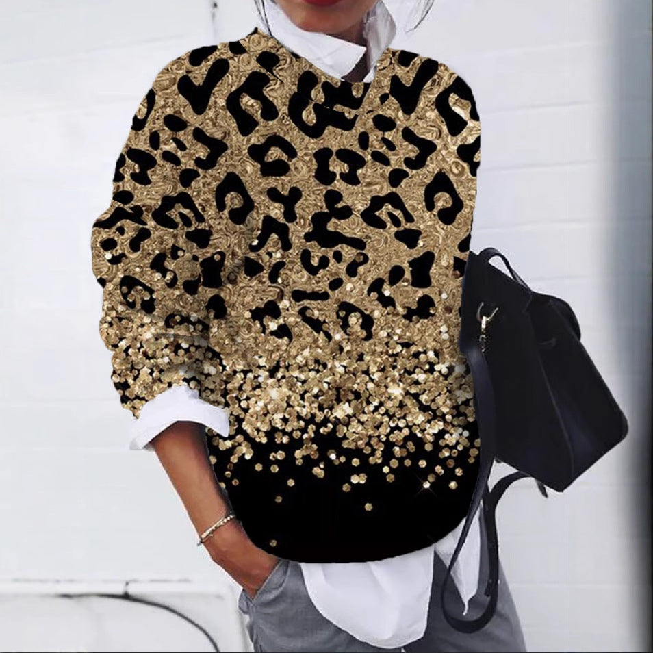 Chic 3D Polka Dot Round Neck Autumn & Winter Pullover Top