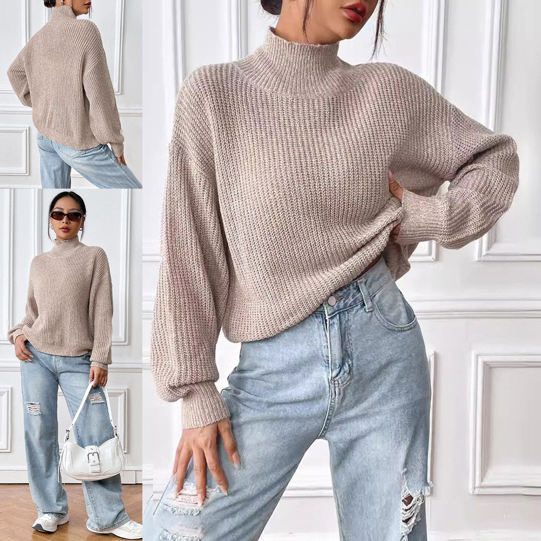 Half Turtleneck Autumn and Winter Undershirt Sweater Pullover