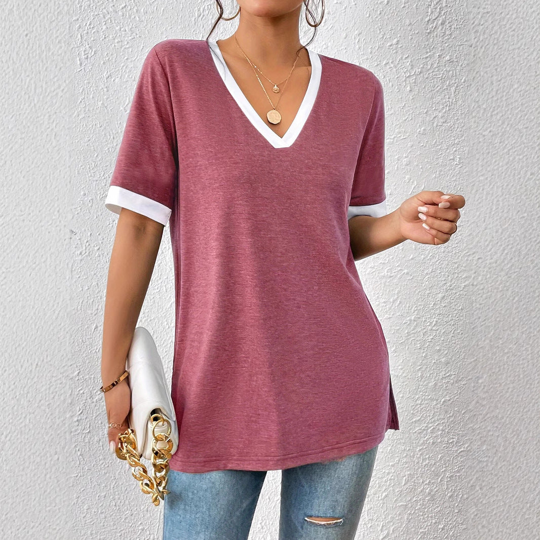 Peach Slim‑Fit Short‑Sleeve Top – 3D Detail, Versatile Style