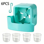 6-Piece Portable Fan Ice Cube Kit with Hook and Cups