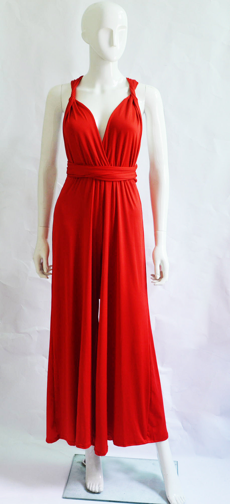 Women's Cross Bandage Stretchy Jumpsuit
