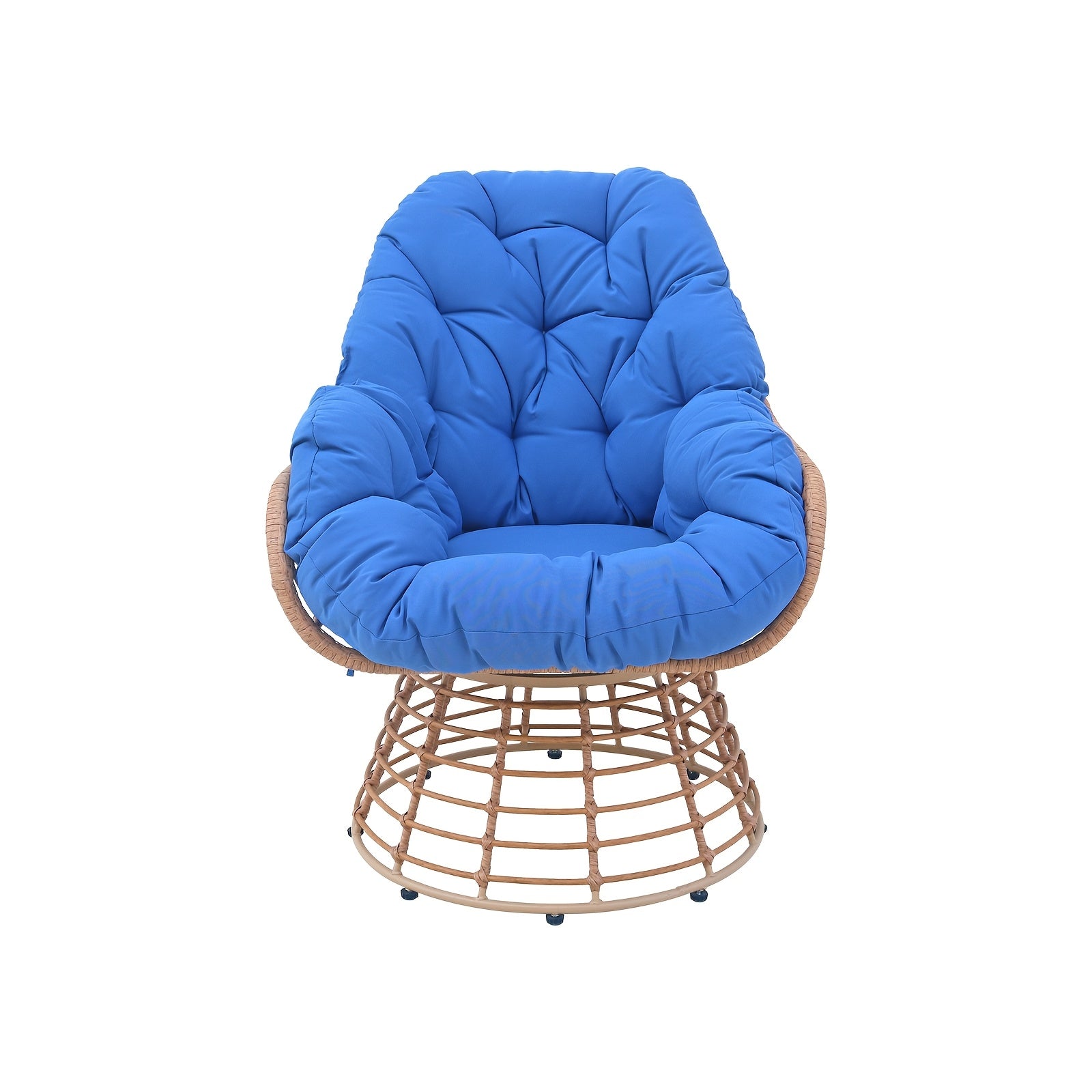 Outdoor Patio Swivel Chair 360 Degree Rotation, Wicker Bistro Set with Thick Cushions, Wicker Lounger Chairs, Rattan Chairs Conversation Set, Coffee Table, Ottoman, Garden Balcony Backyard, Ergonomic Design