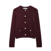 Knitwear Women's Round Neck Solid Color Loose Pullover Leisure