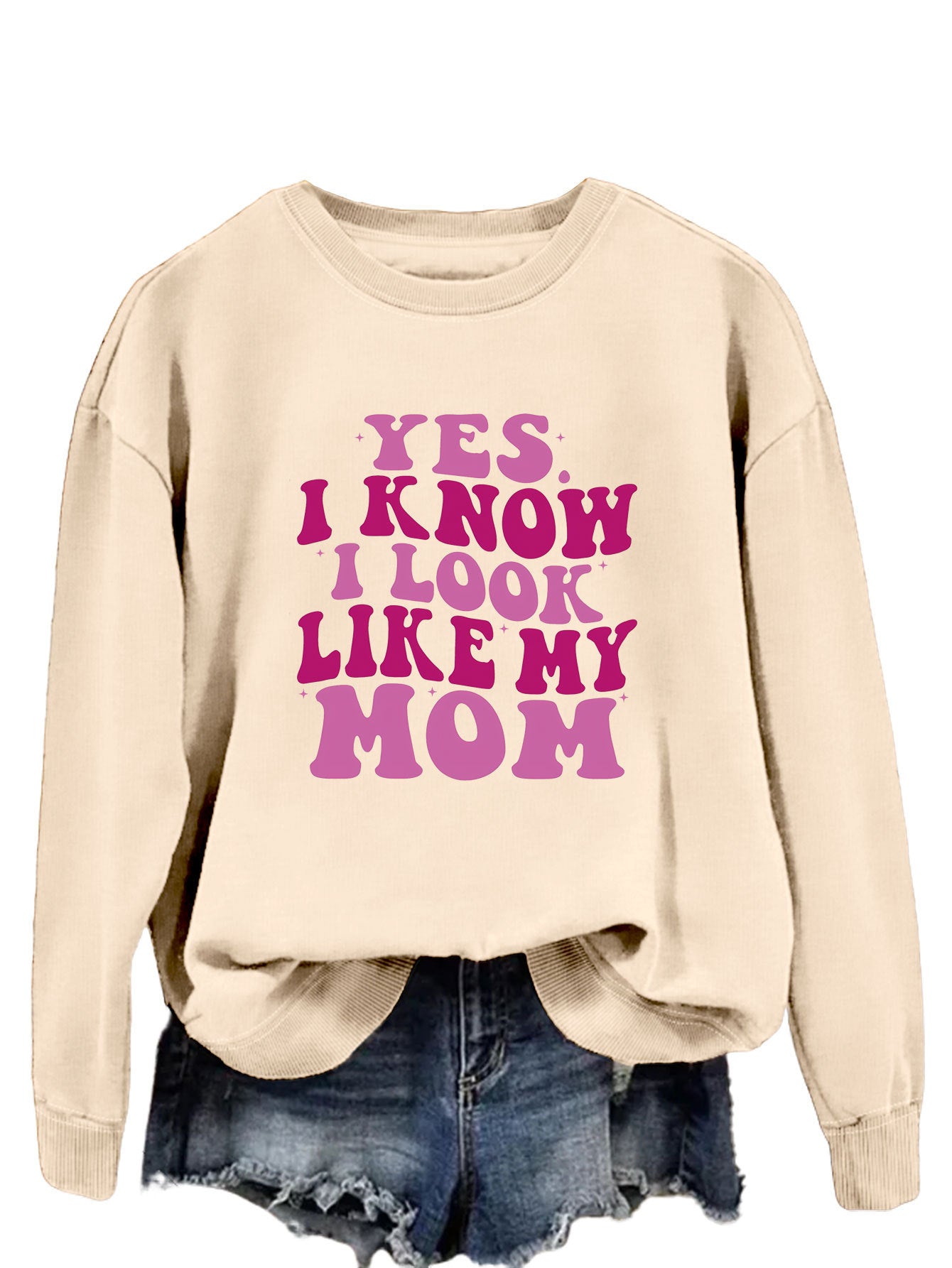 Funny Mom Print Plus Size Sweater - Cozy & Stylish