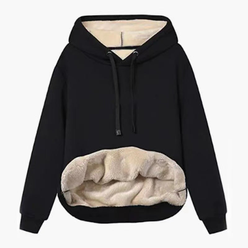 Plush Velvet Padded Hooded Winter Coat
